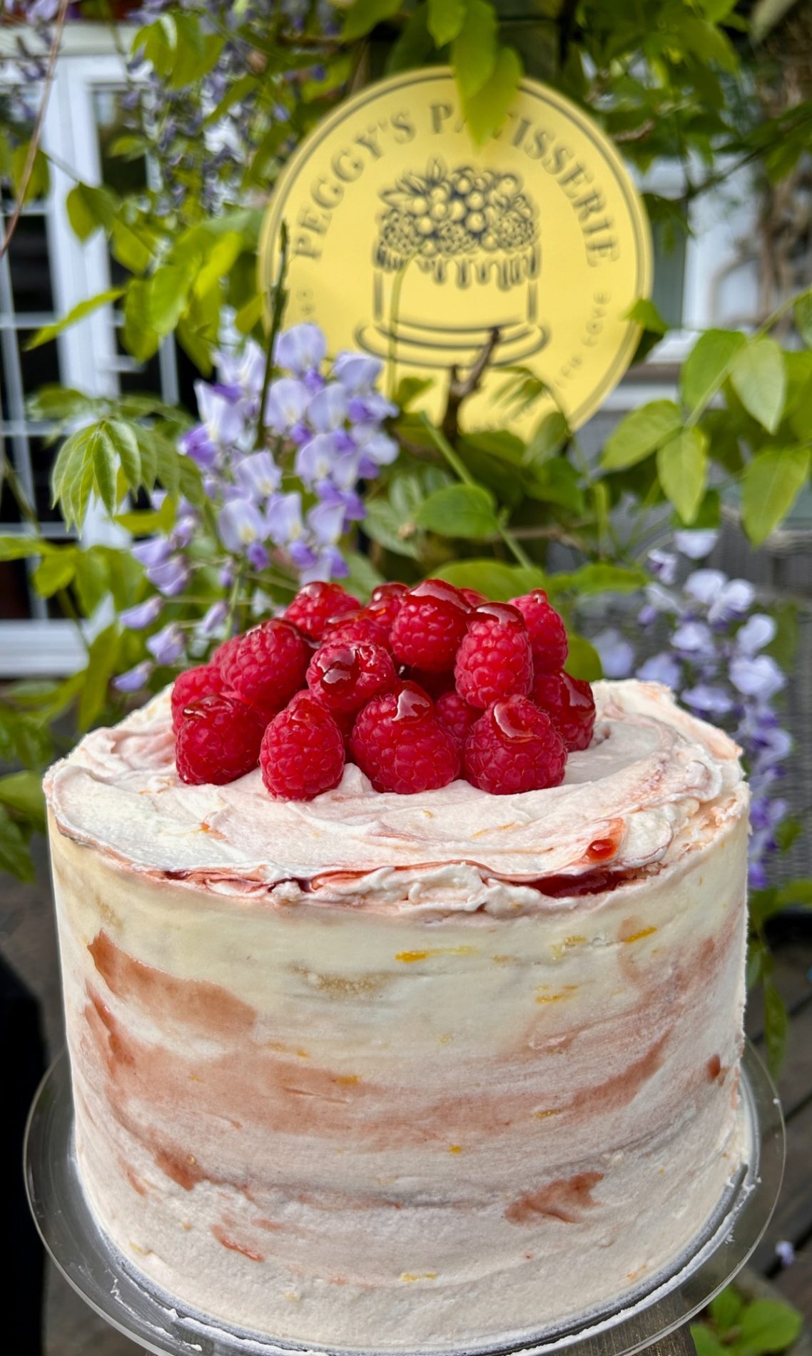 Lemon & Raspberry Layers Raspberry topped Lemon Layer Cake